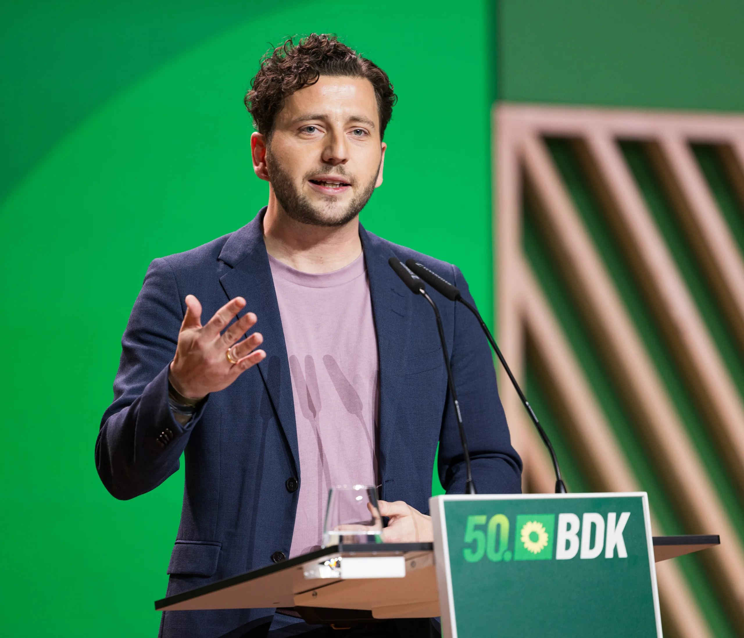 Felix Banaszak auf der Bundesdelegiertenkonferenz der Grünen 2024