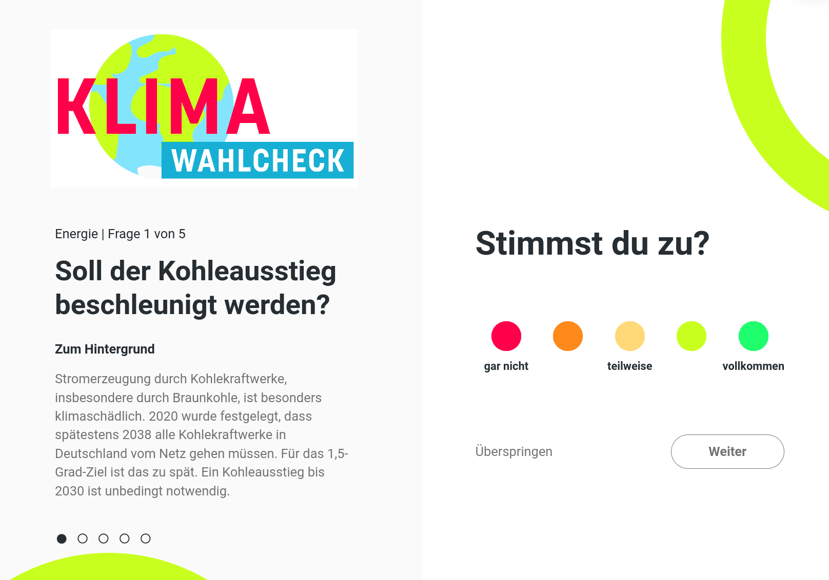 Klimawahlcheck zur Bundestagswahl 2021