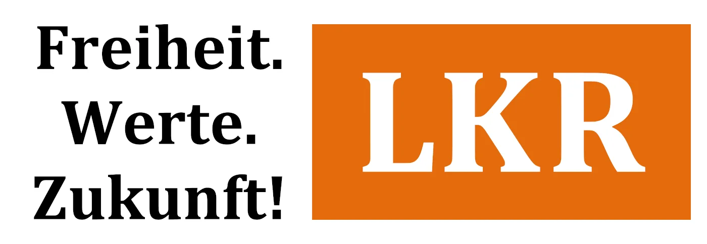 Logo der Liberal-Konservativen Reformer mit dem Motto „Freiheit. Werte. Zukunft!“