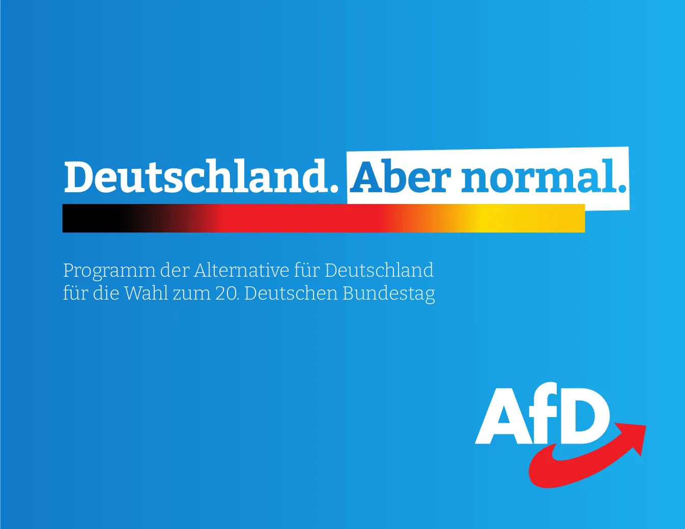 Titelseite des Wahlprogramms der AfD zur Bundestagswahl 2021