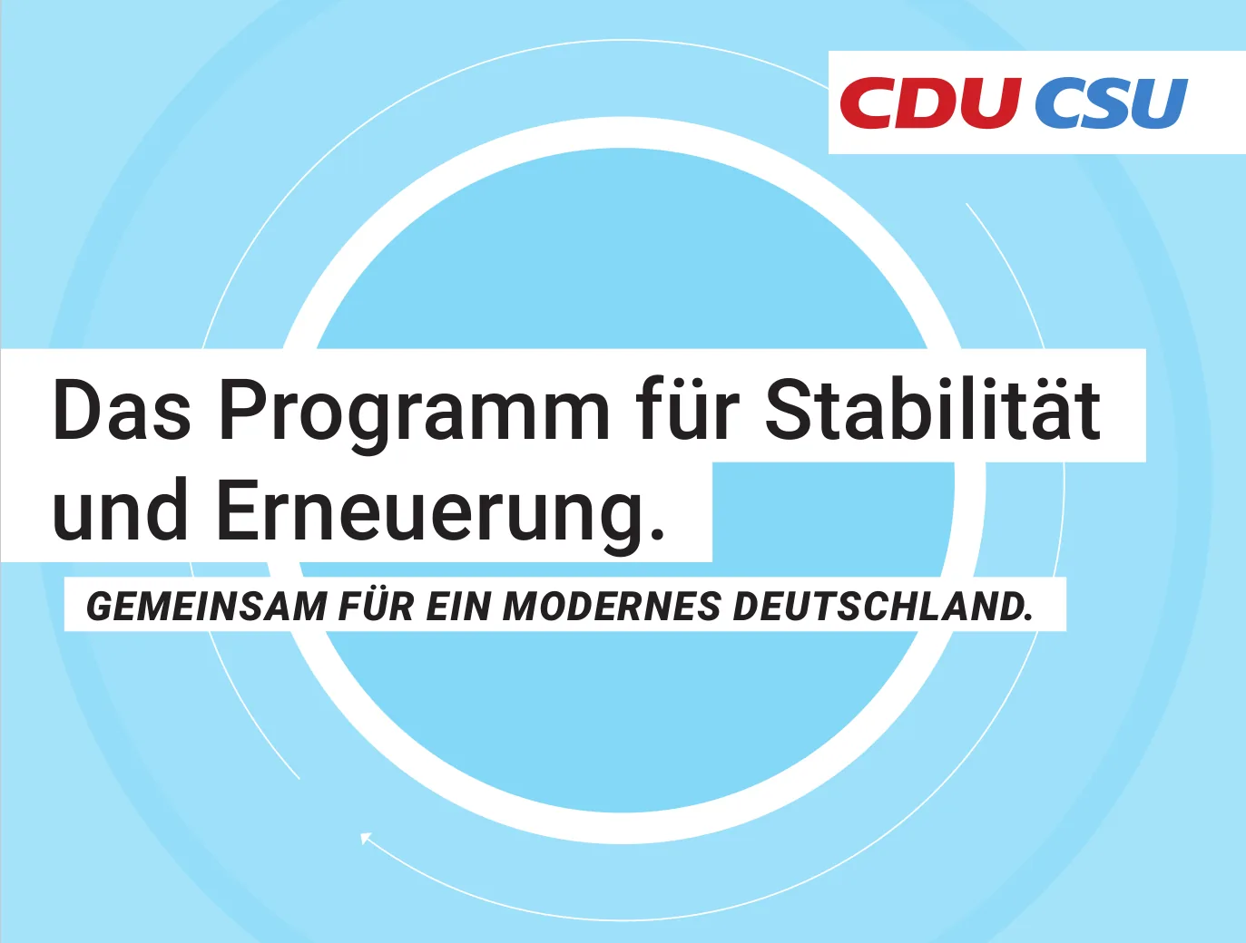 Titelseite des Wahlprogramms von CDU und CSU zur Bundestagswahl 2021
