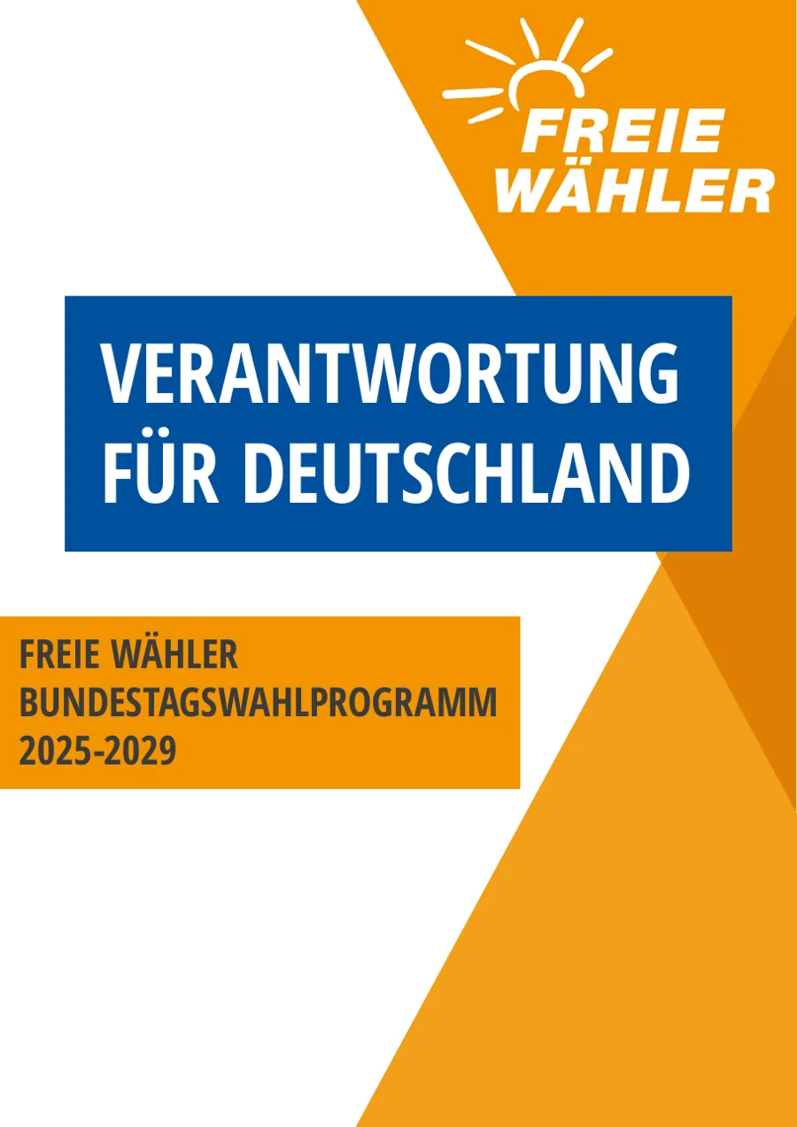 Titelseite des Bundestagswahlprogramms der Freien Wähler 2025