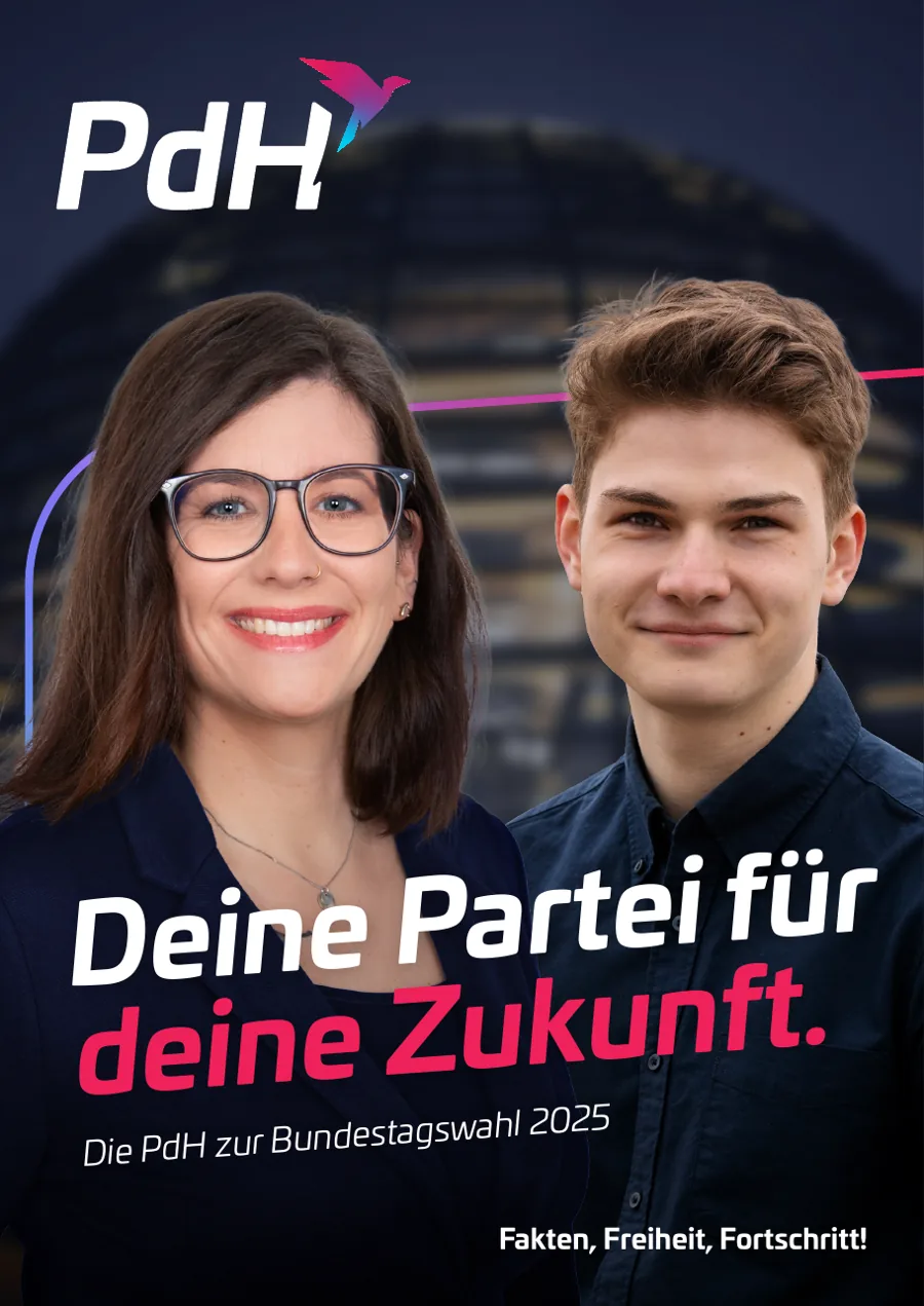Titelseite des Wahlprogramms der Partei der Humanisten zur Bundestagswahl 2025