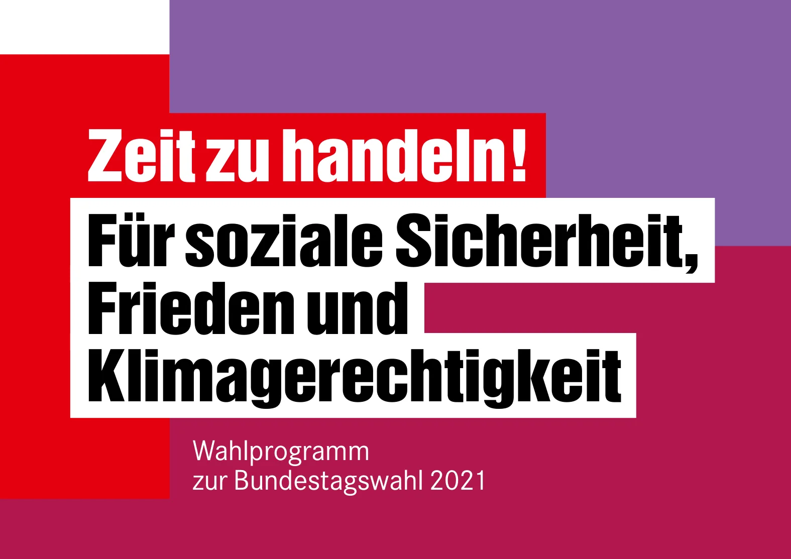 Titelseite des Wahlprogramms der Linken zur Bundestagswahl 2021