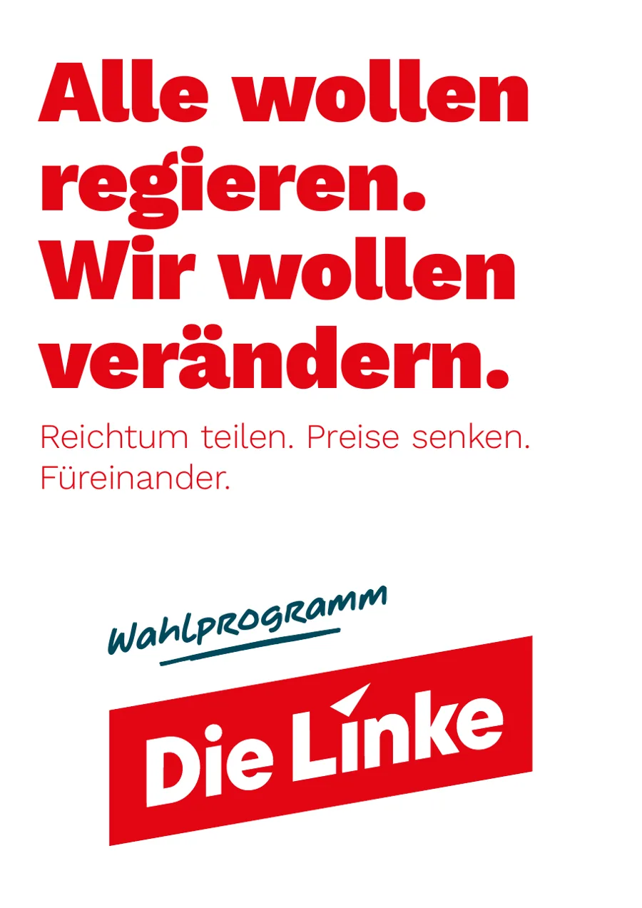 Titelseite des Wahlprogramms der Linken zur Bundestagswahl 2025