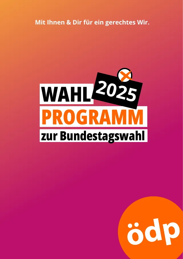 Titelseite des Wahlprogramms der ÖDP zur Bundestagswahl 2025