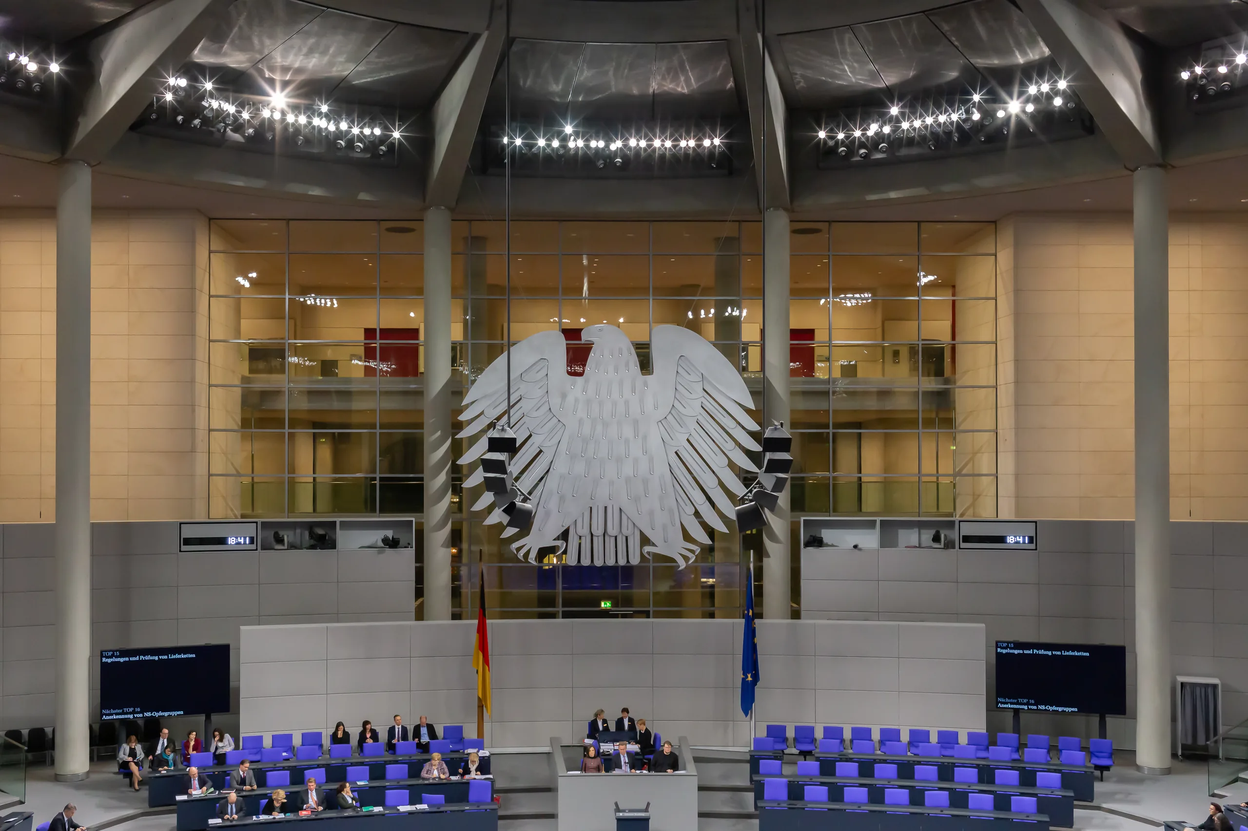 Blick in den Plenarsaal des Deutschen Bundestages